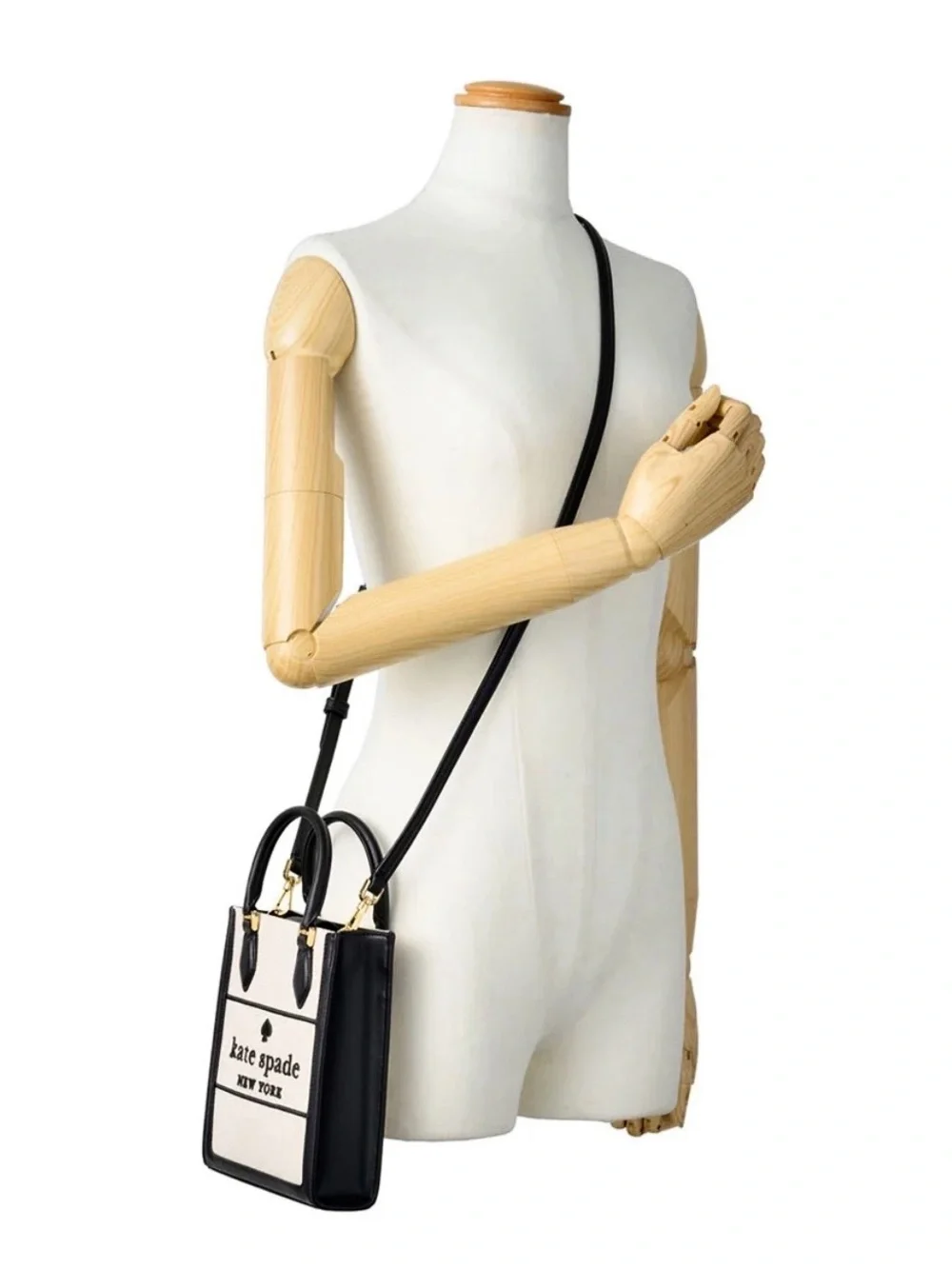 kate spade Cream and Black Mini Tote Crossbody